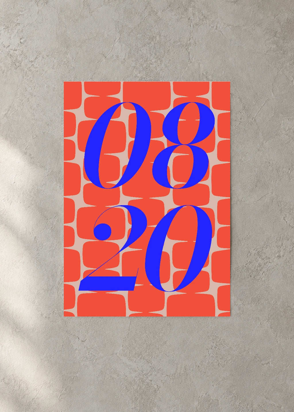 August 20 DAYMARK Poster — Cobalt Bloom — concrete wall