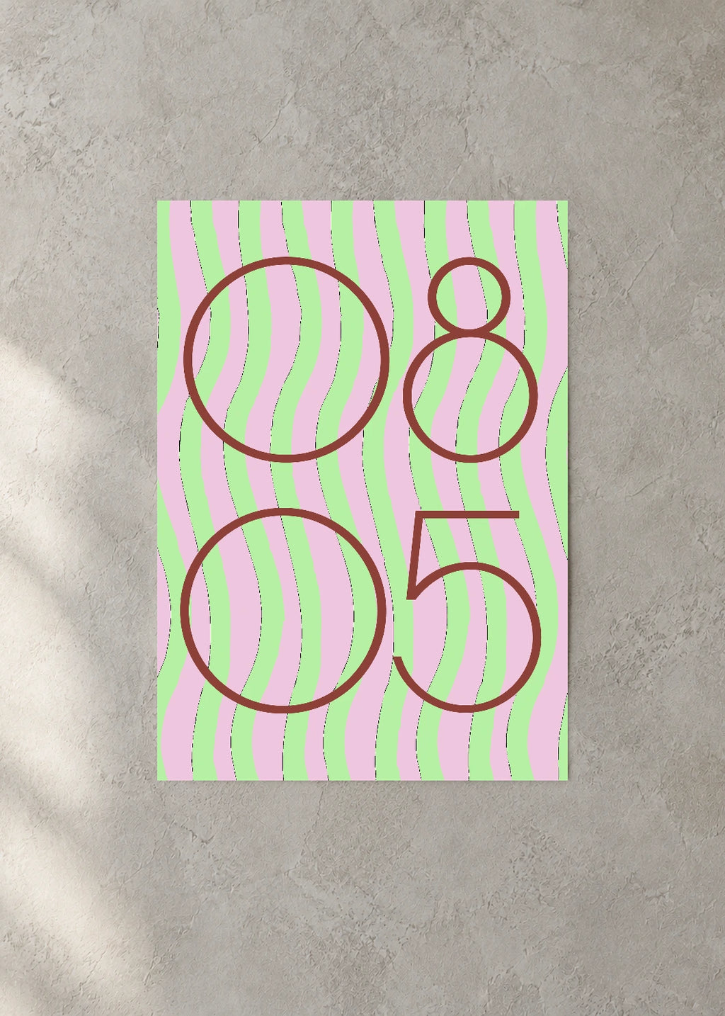 August 5 DAYMARK Poster — Brown Waves — concrete wall