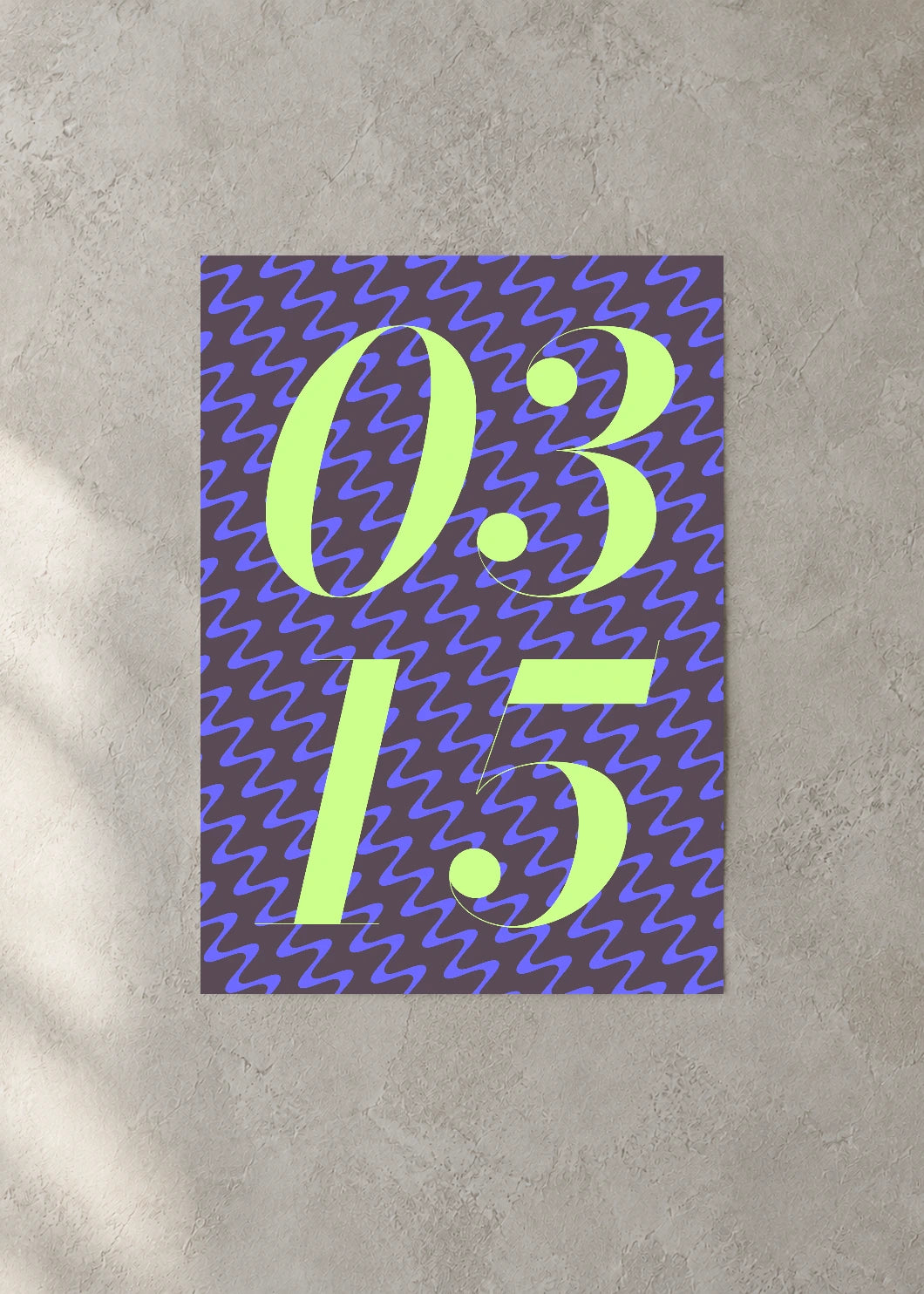 March 15 DAYMARK Poster — Lime Static — concrete wall