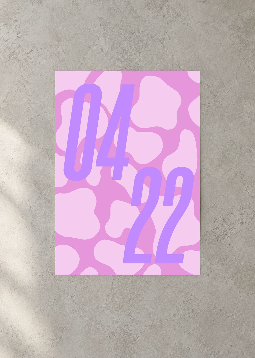 April 22 DAYMARK Poster — Lilac Drift — concrete wall