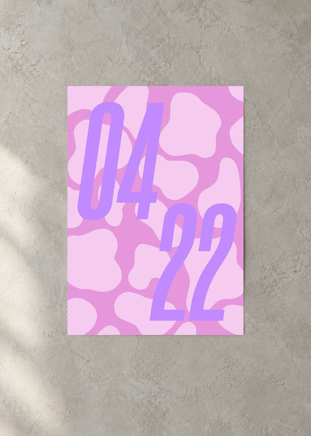 April 22 DAYMARK Poster — Lilac Drift — concrete wall