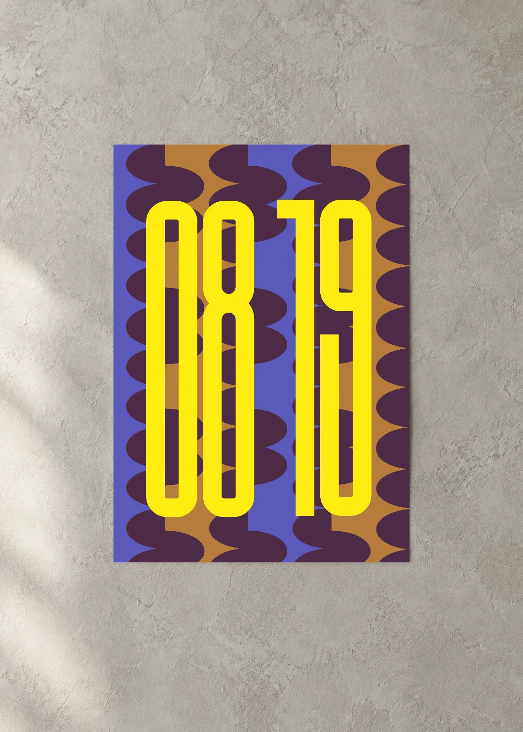 August 19 DAYMARK Poster — Yellow Columns — concrete wall