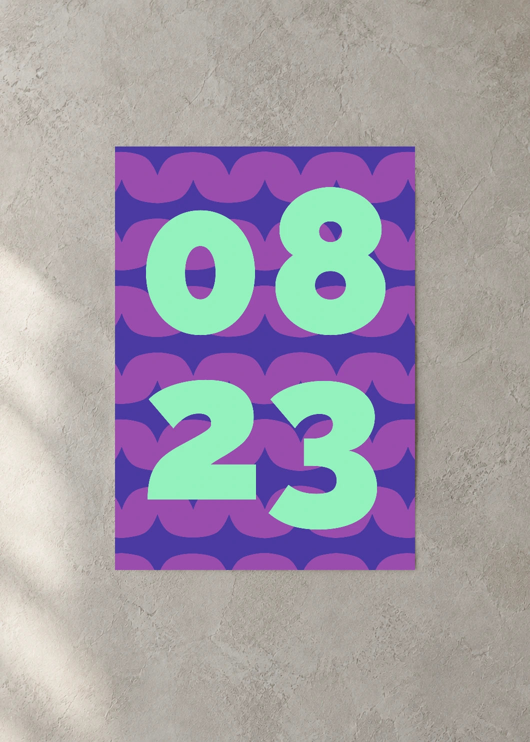 August 23 DAYMARK Poster — Mint Waves — concrete wall