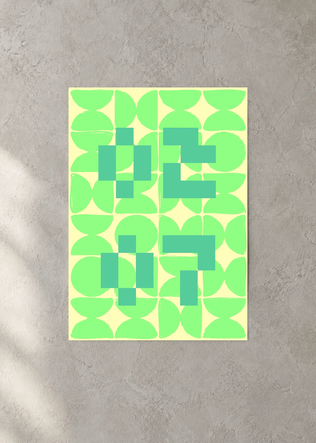 February 7 DAYMARK Poster — Green Tiles — concrete wall