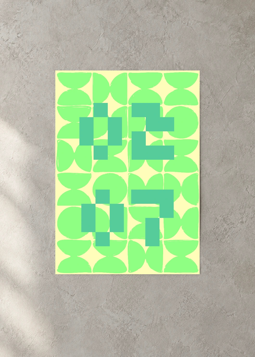 February 7 DAYMARK Poster — Green Tiles — concrete wall