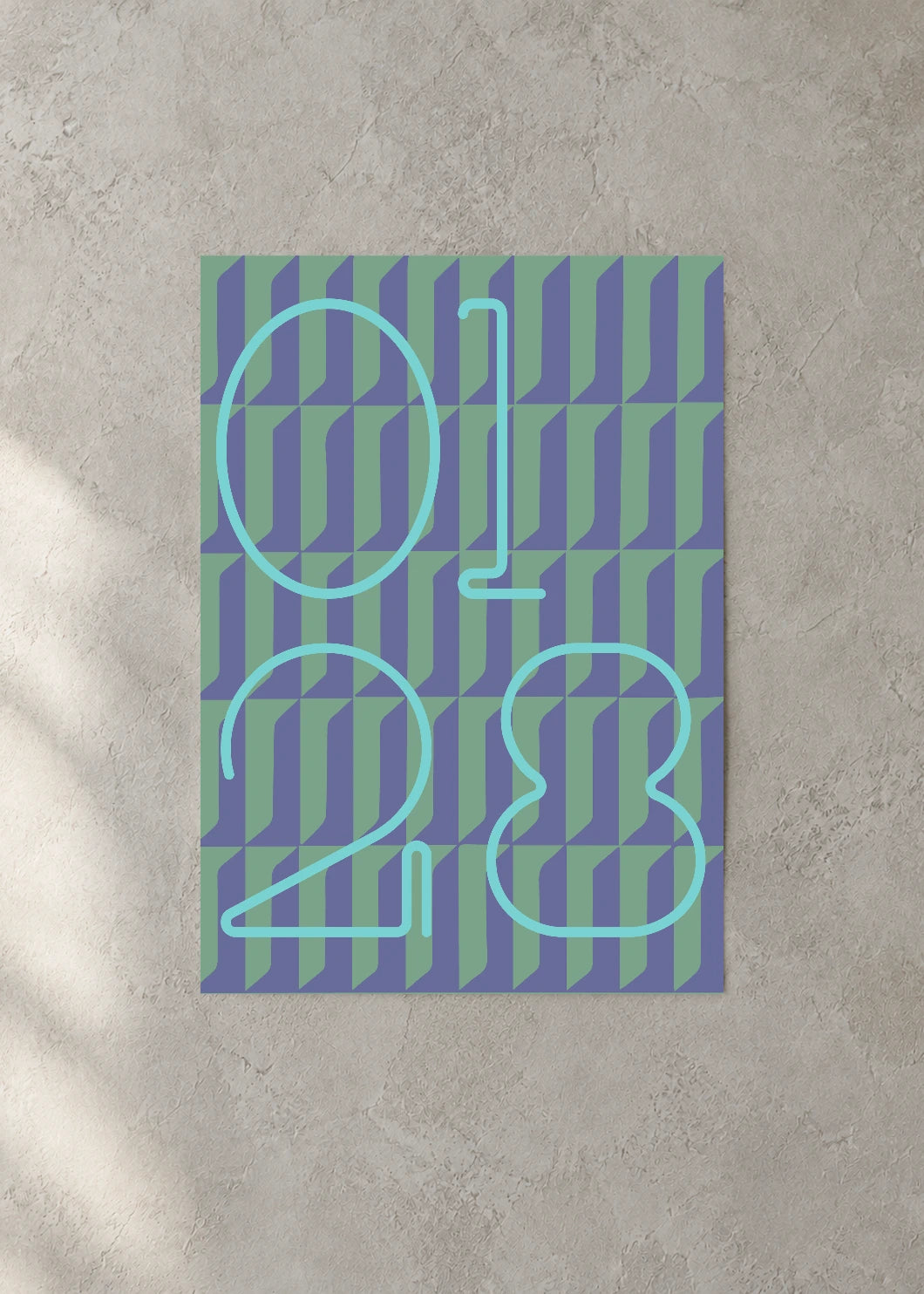 January 28 DAYMARK Poster — Linear Echo — concrete wall