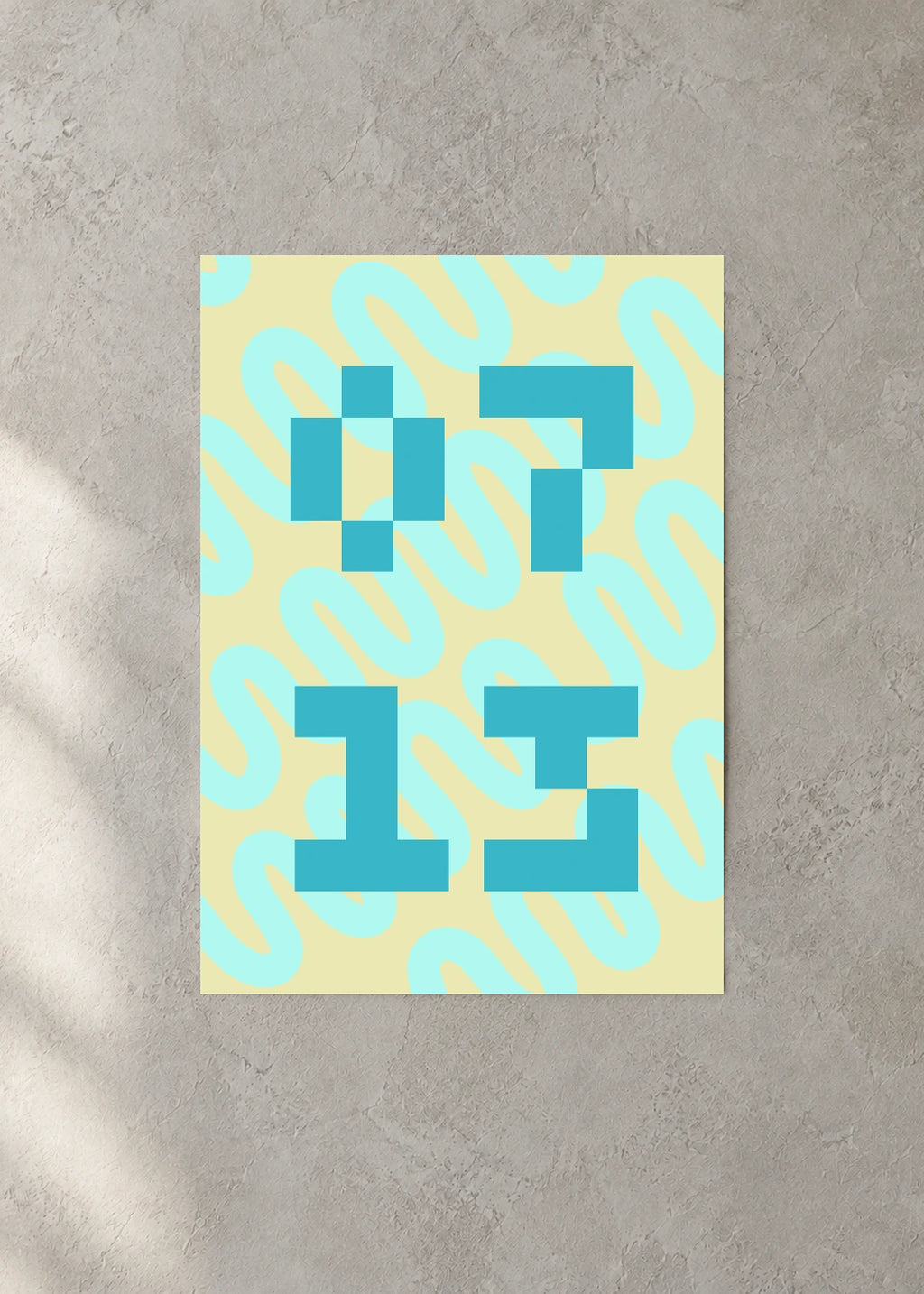 July 13 DAYMARK Poster — Aqua Modules — concrete wall