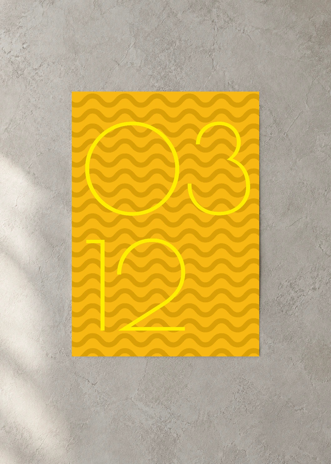 March 12 DAYMARK Poster — Golden Current — concrete wall