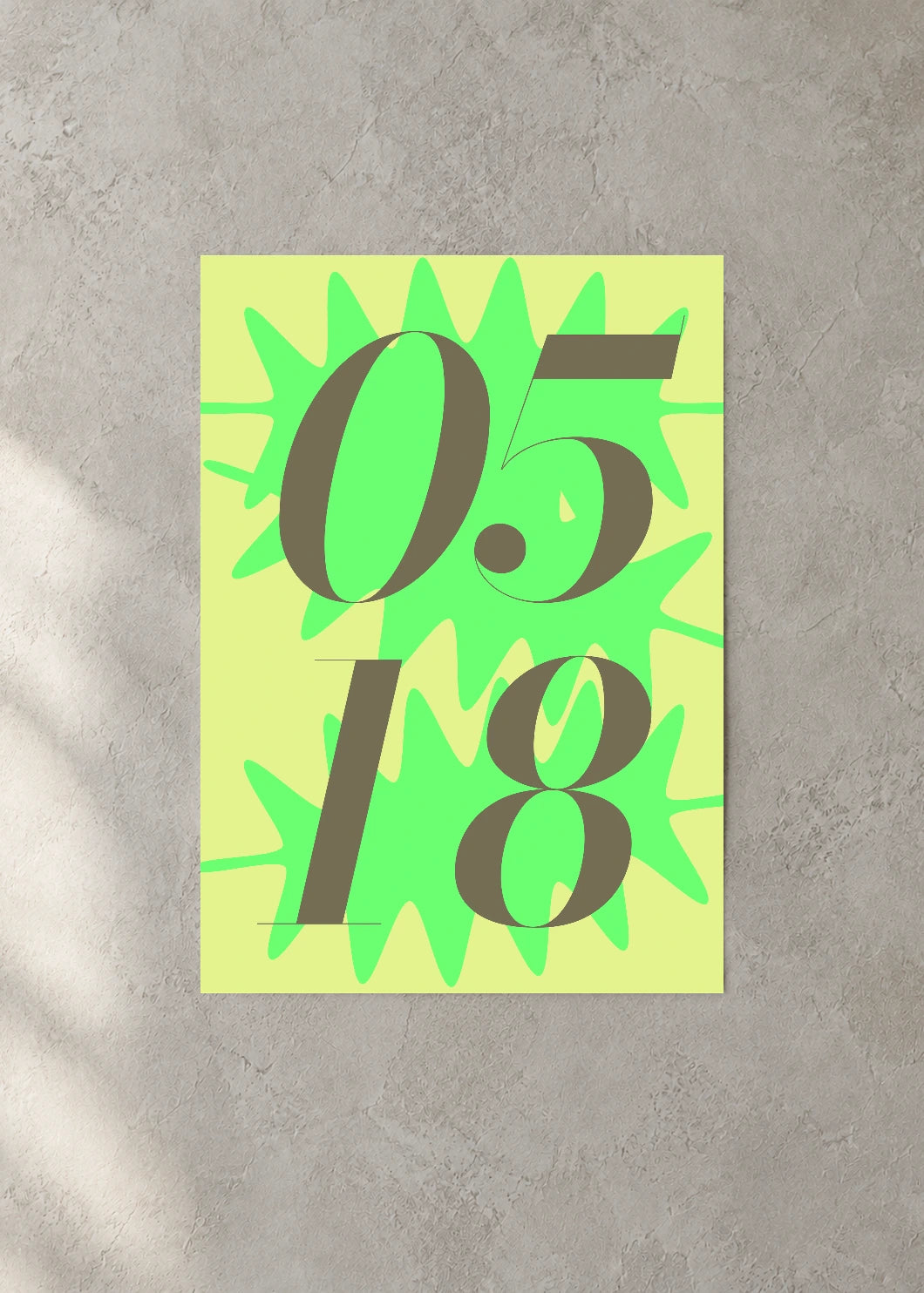 May 18 DAYMARK Poster — Lime Burst — concrete wall