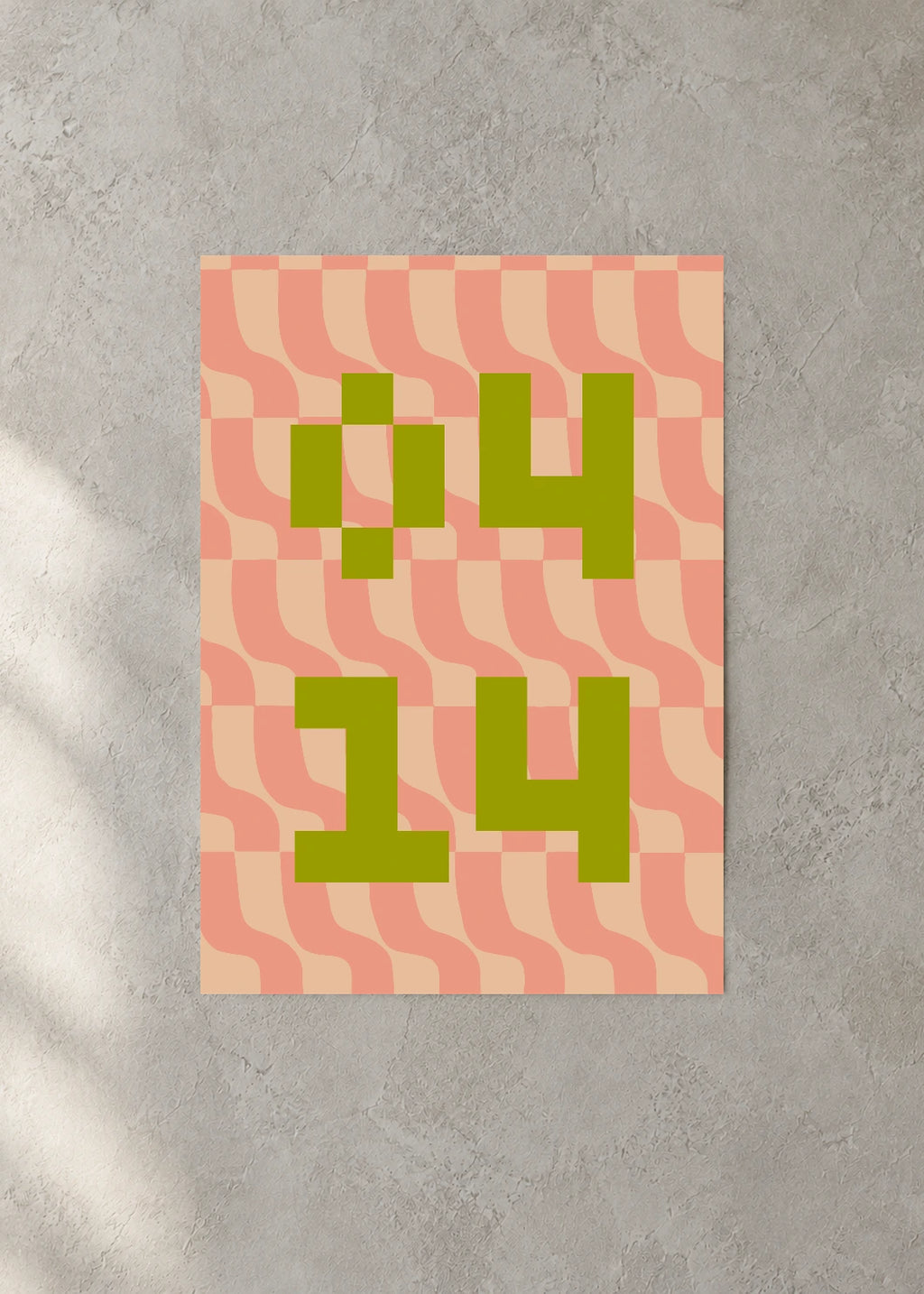 April 14 DAYMARK Poster — Olive Ripple — concrete wall