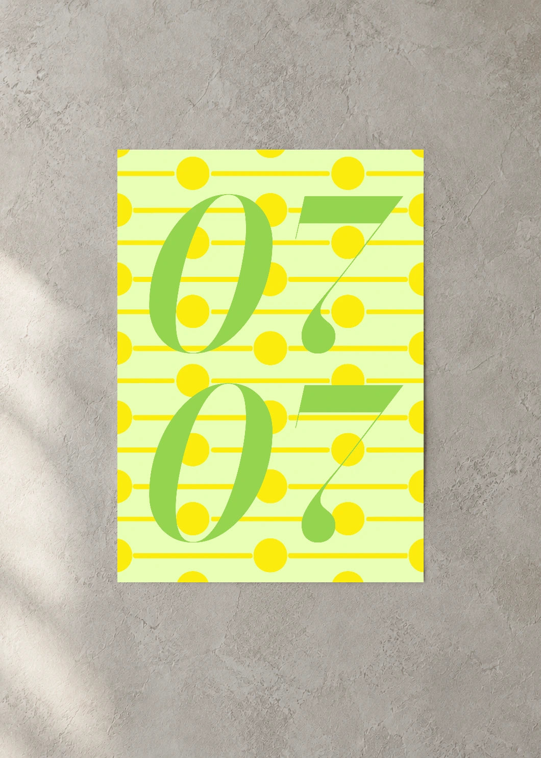 July 7 DAYMARK Poster — Olive Notes — concrete wall