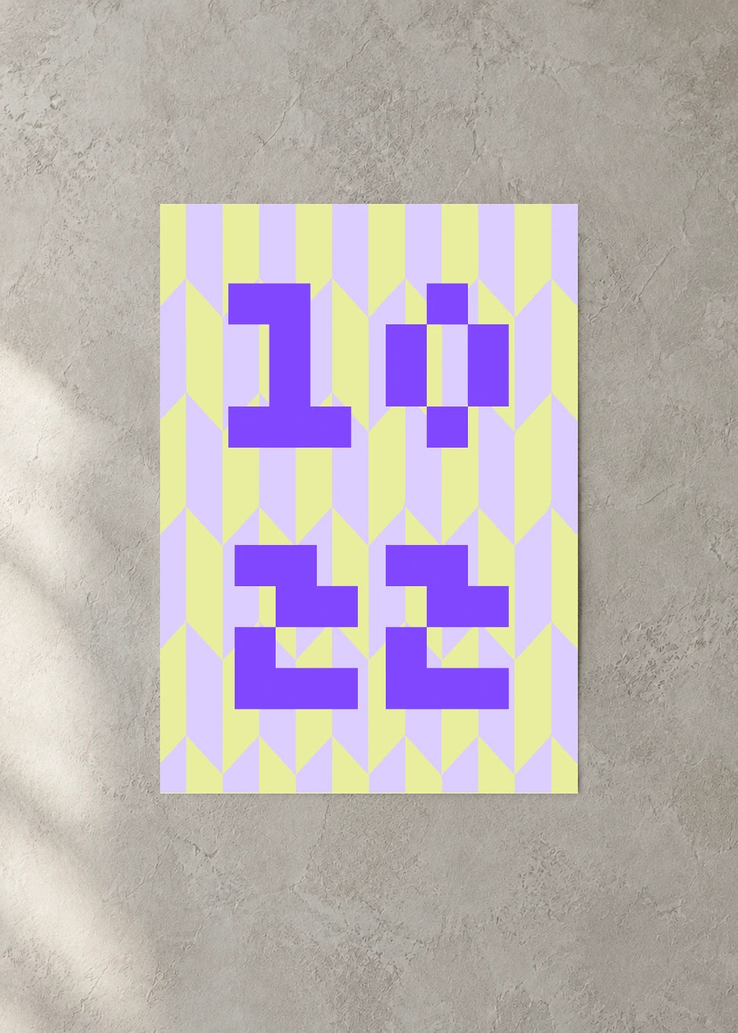 October 22 DAYMARK Poster — Purple Pixels — concrete wall