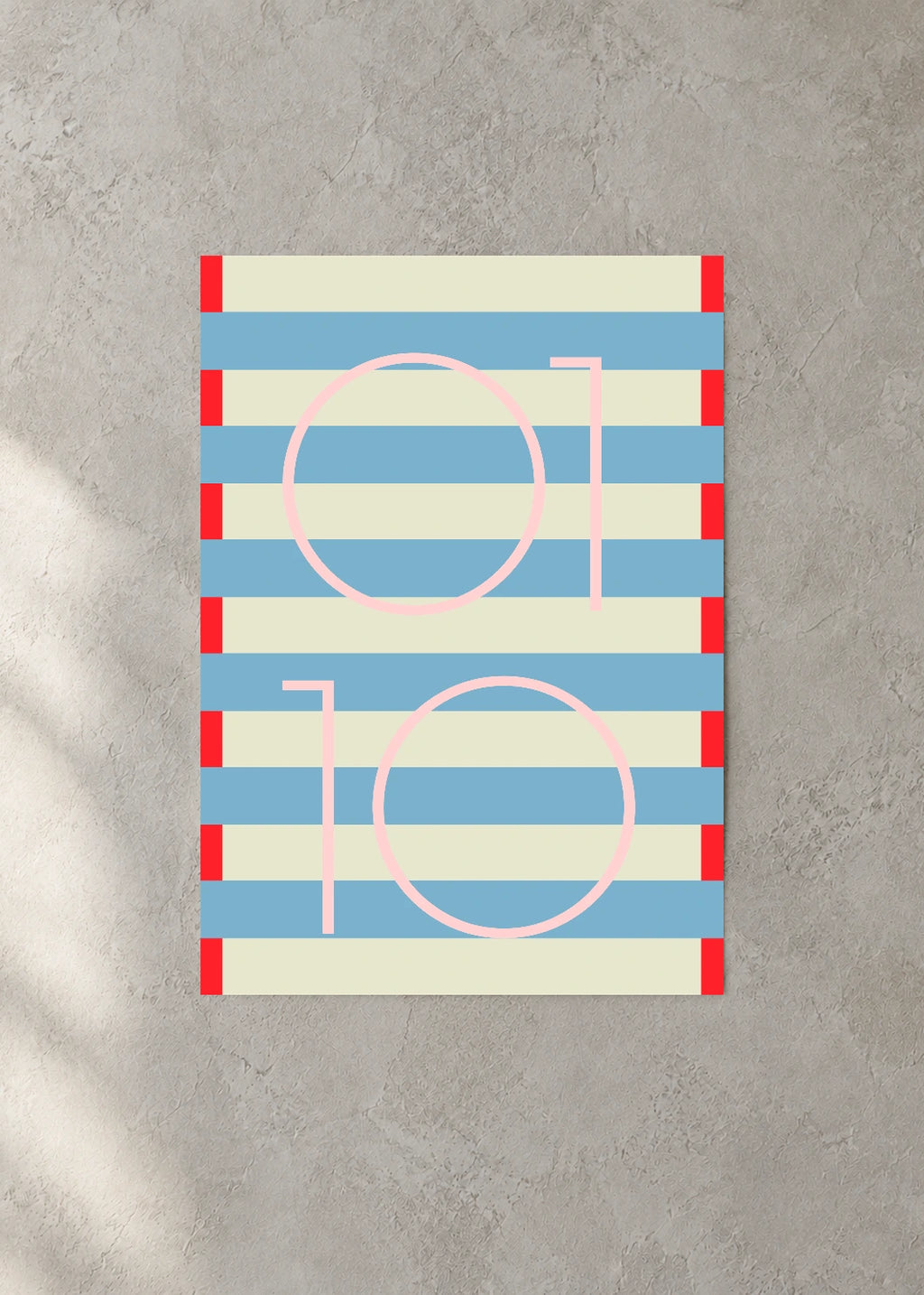 January 10 DAYMARK Poster — Soft Stripe — concrete wall