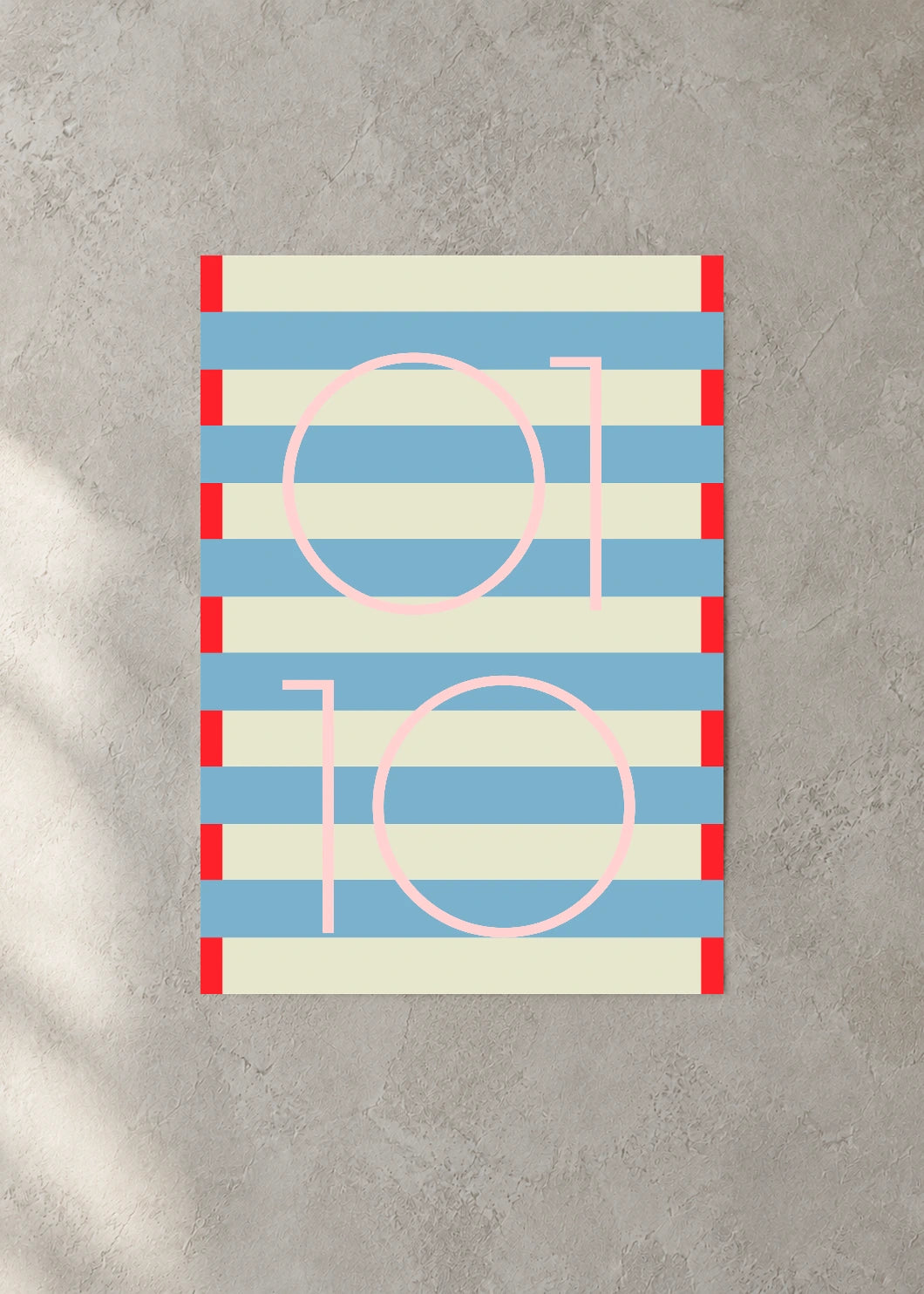 January 10 DAYMARK Poster — Soft Stripe — concrete wall