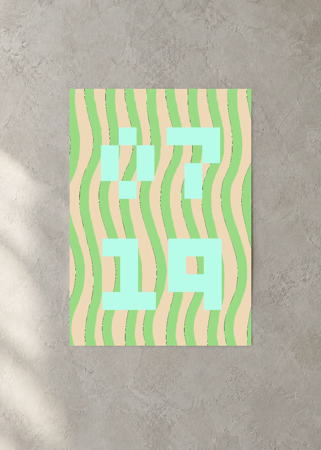July 19 DAYMARK Poster — Mint Ripple — concrete wall
