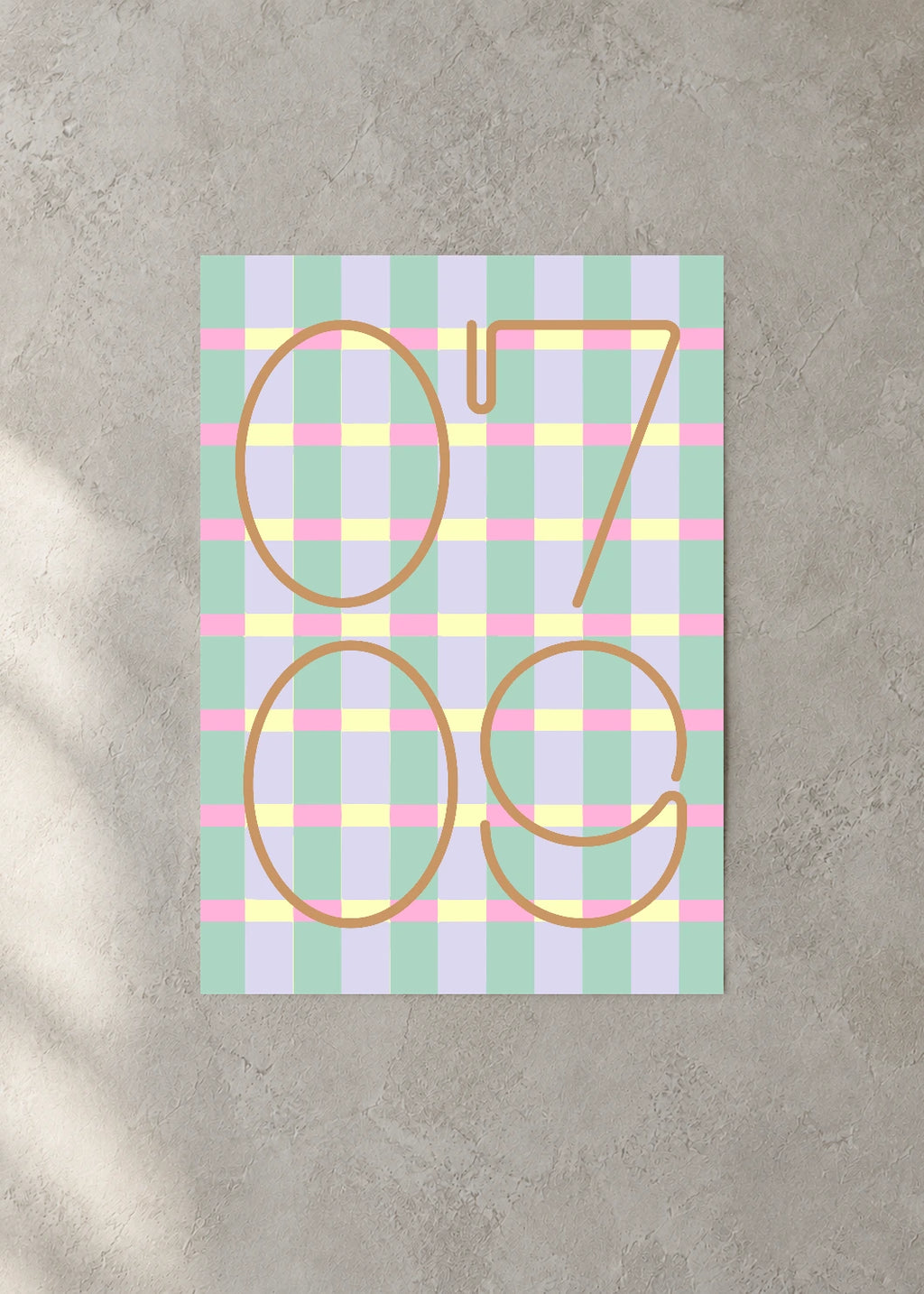 July 9 DAYMARK Poster — Peach Check — concrete wall