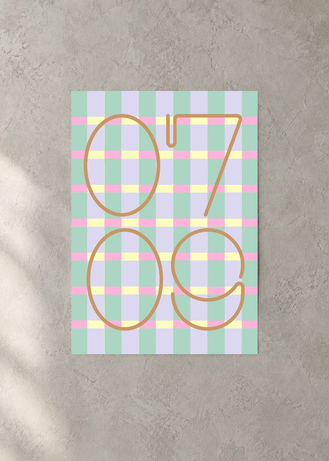 July 9 DAYMARK Poster — Peach Check — concrete wall