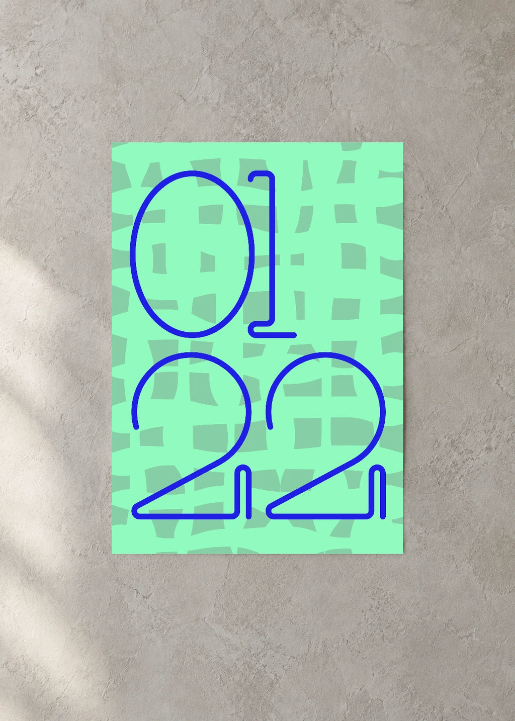 January 22 DAYMARK Poster — Mint Matrix — concrete wall