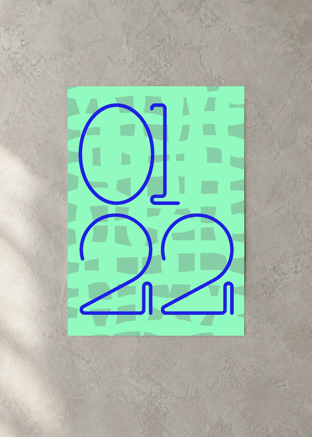 January 22 DAYMARK Poster — Mint Matrix — concrete wall