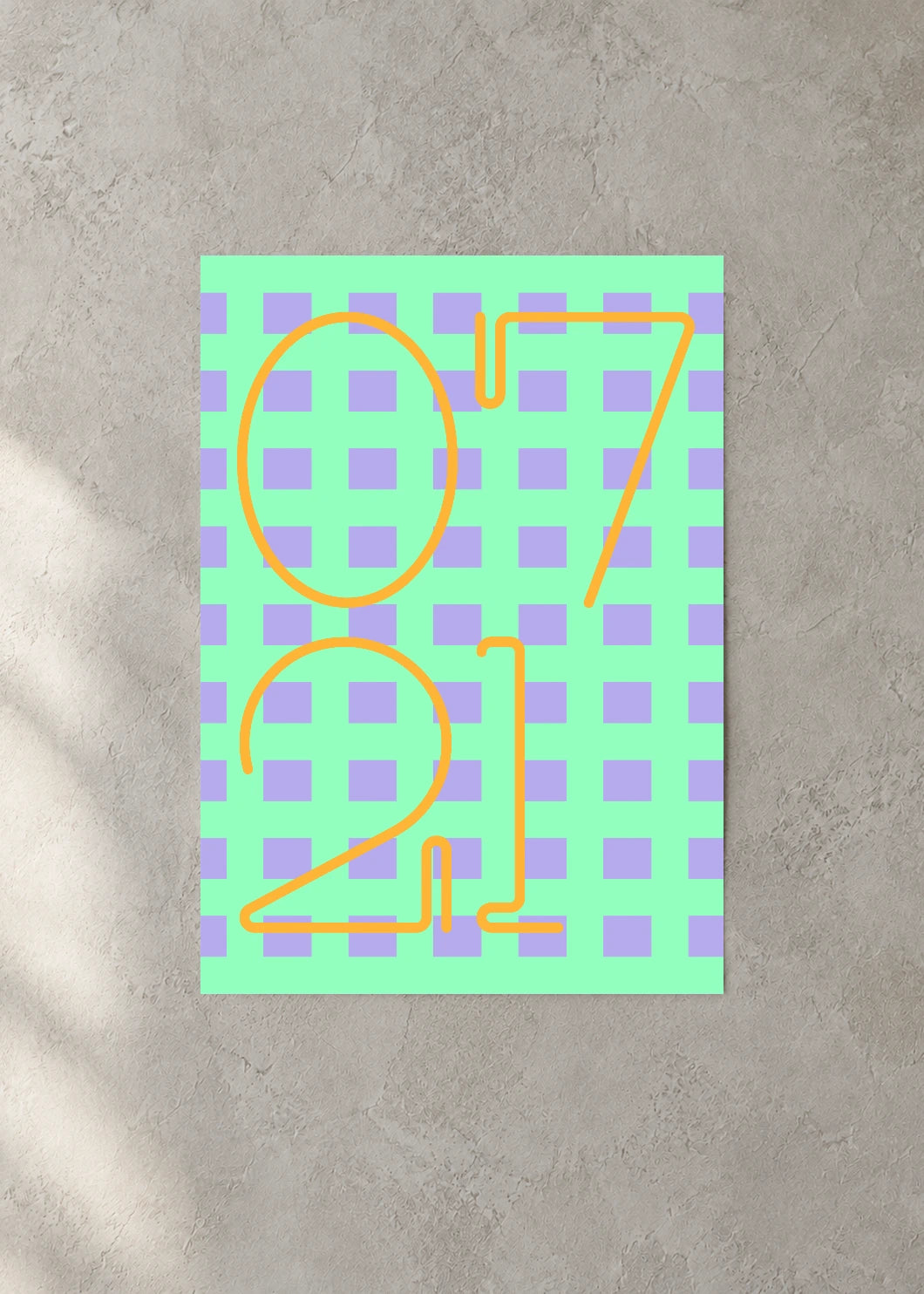 July 21 DAYMARK Poster — Lime Lattice — concrete wall
