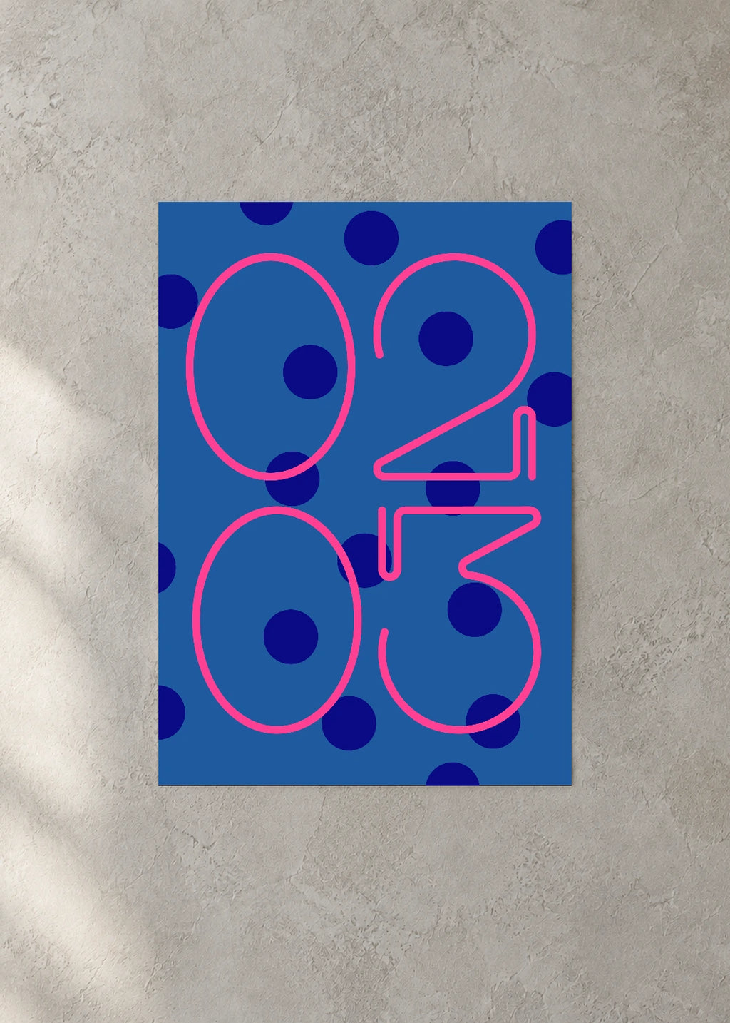 February 3 DAYMARK Poster — Pink Orbit — concrete wall