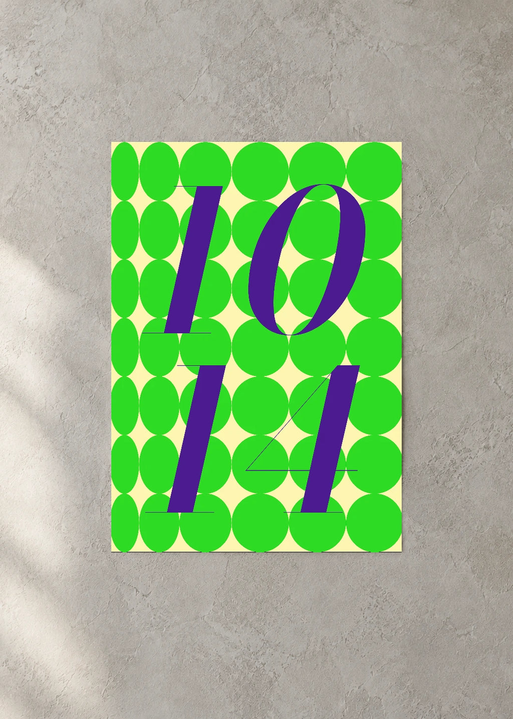 October 14 DAYMARK Poster — Violet Drops — concrete wall