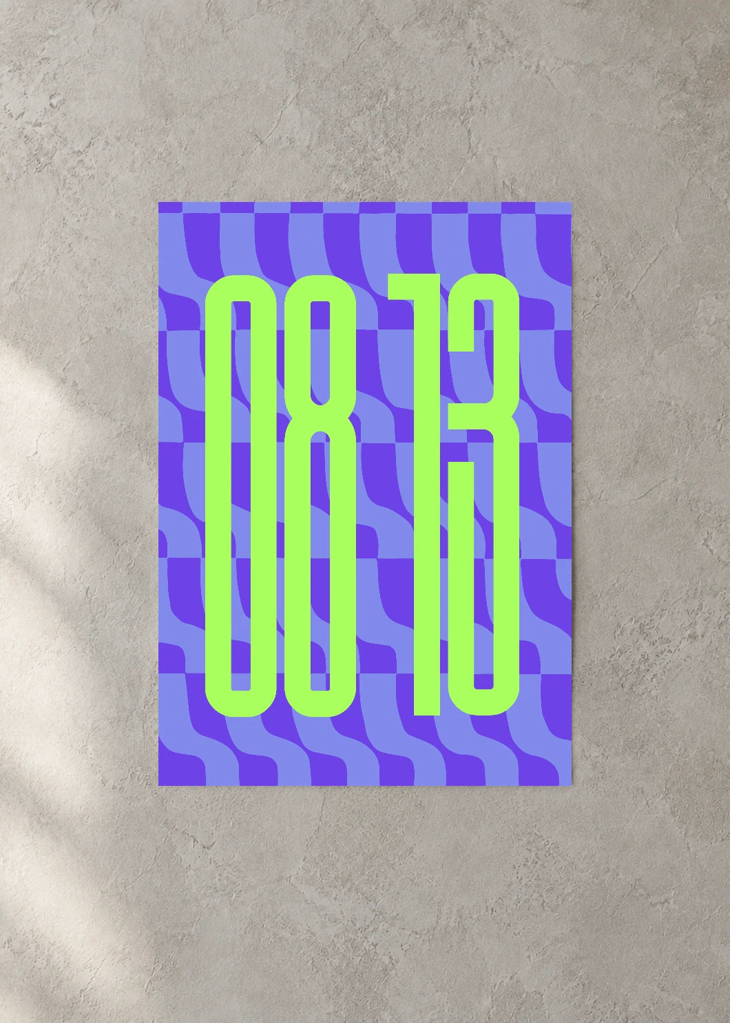 August 13 DAYMARK Poster — Lime Columns — concrete wall