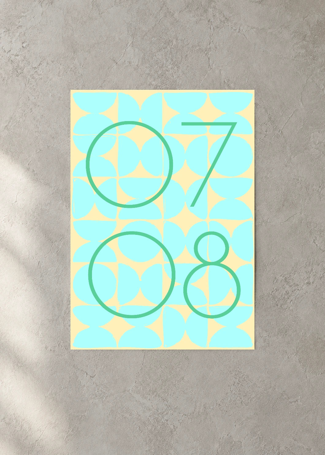 July 8 DAYMARK Poster — Mint Glow — concrete wall