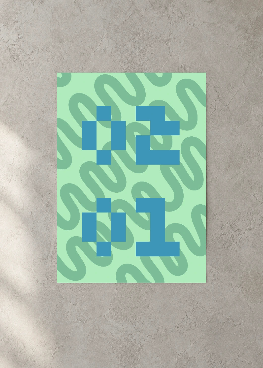 February 1 DAYMARK Poster — Mint Modules — concrete wall