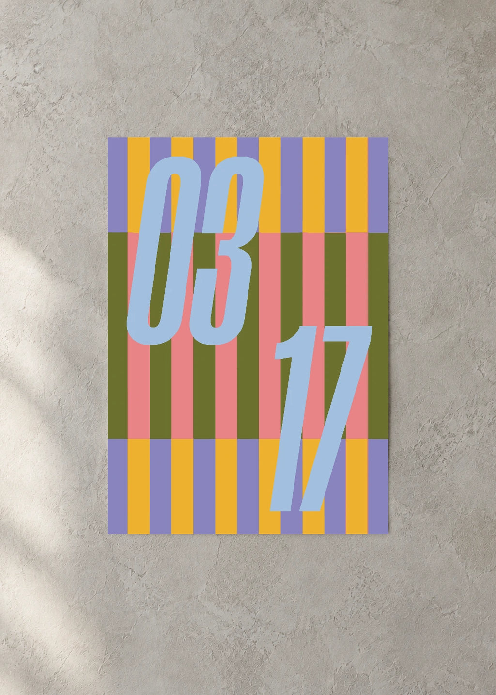 March 17 DAYMARK Poster — Stripe Measure — concrete wall