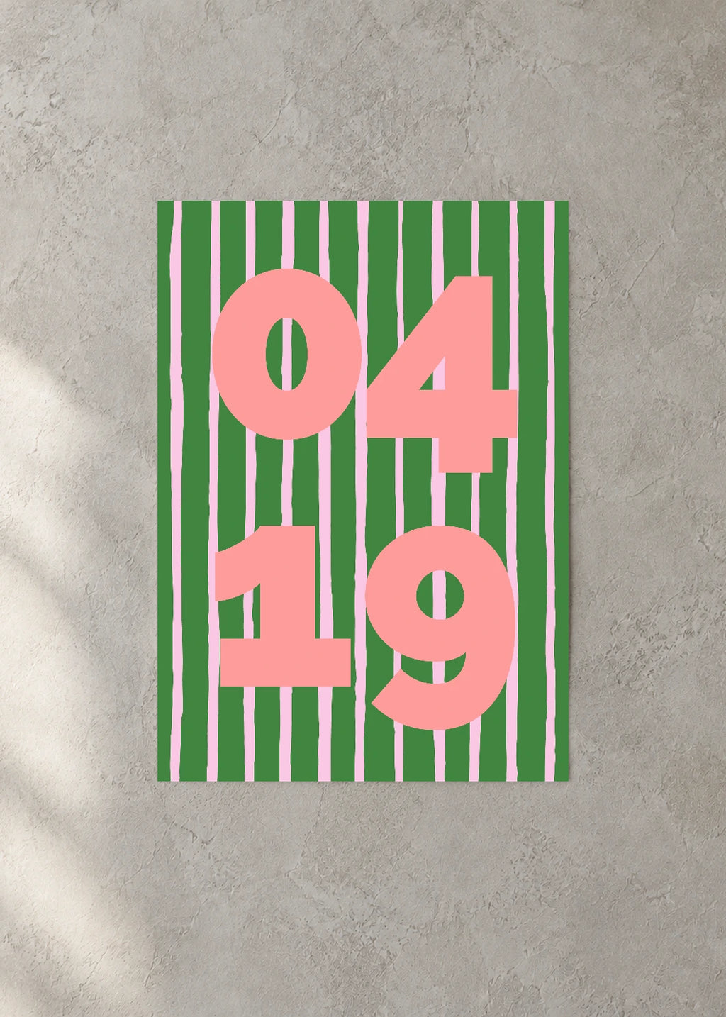 April 19 DAYMARK Poster — Pink Rails — concrete wall