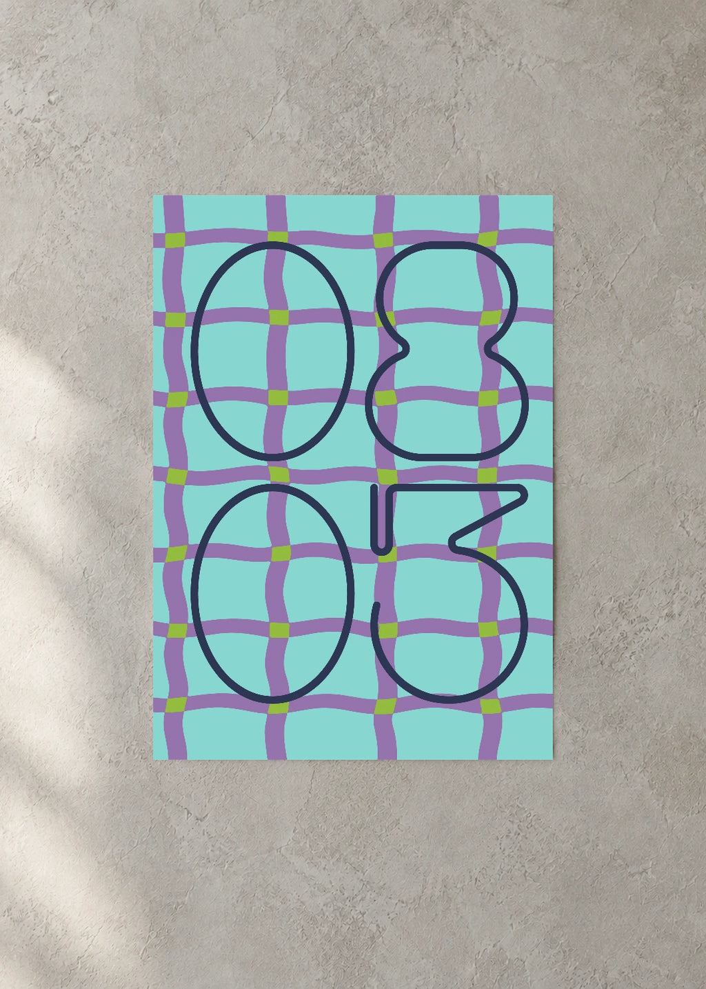 August 3 DAYMARK Poster — Violet Net — concrete wall