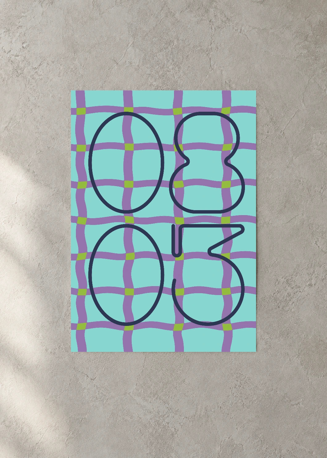 August 3 DAYMARK Poster — Violet Net — concrete wall