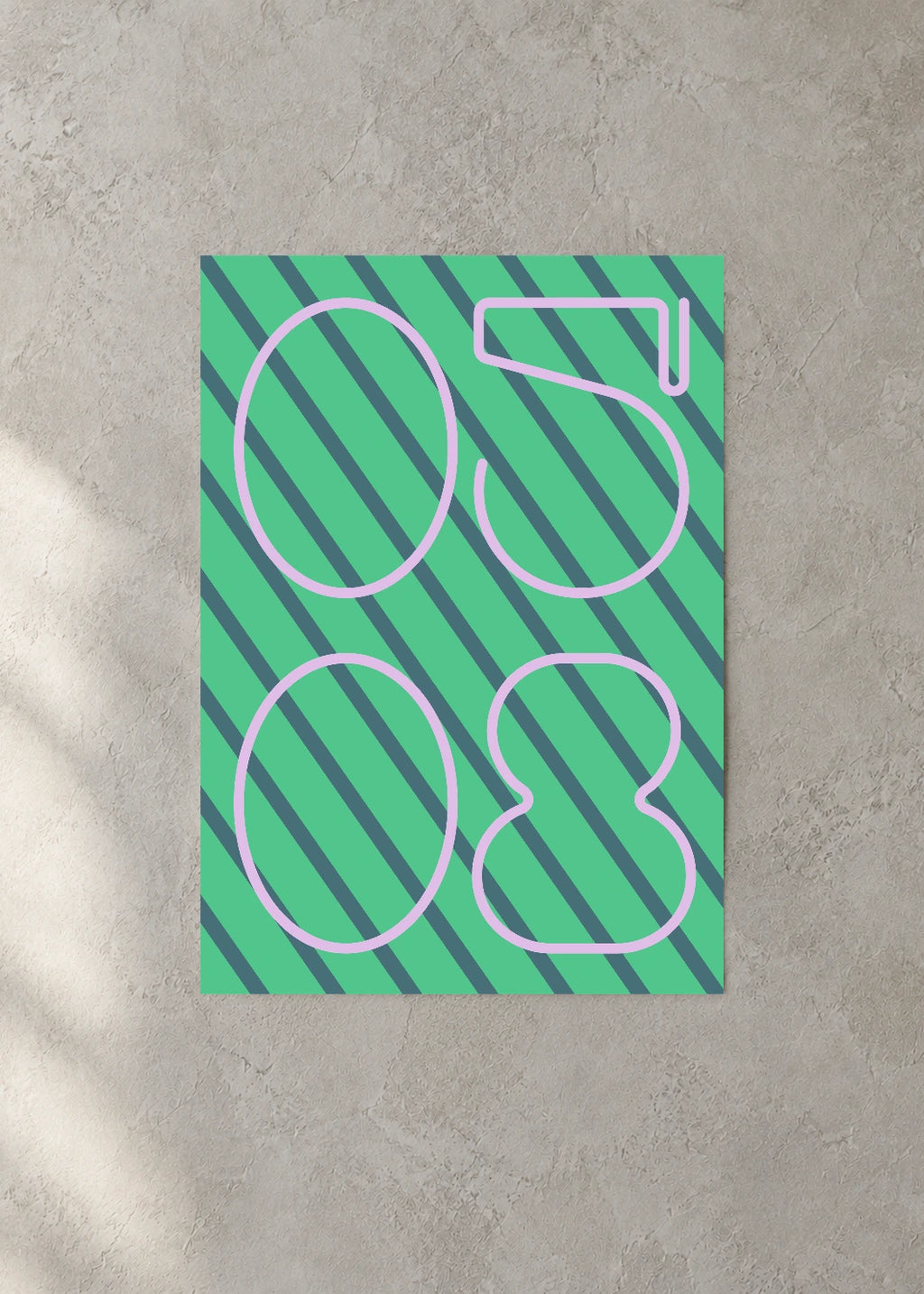 May 8 DAYMARK Poster — Rose Stripes — concrete wall