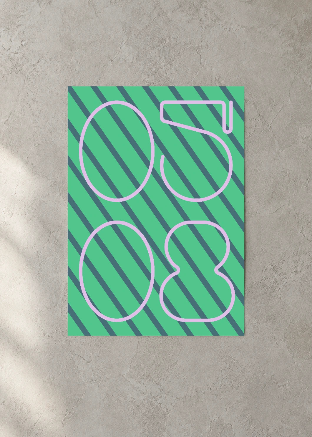 May 8 DAYMARK Poster — Rose Stripes — concrete wall