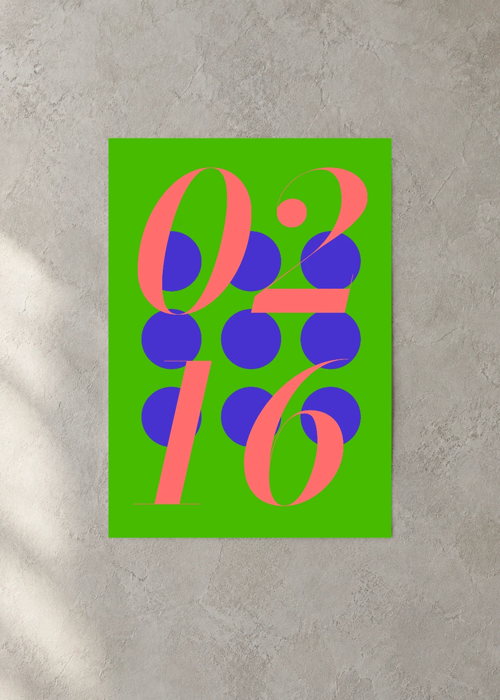 February 16 DAYMARK Poster — Lime Orbit — concrete wall