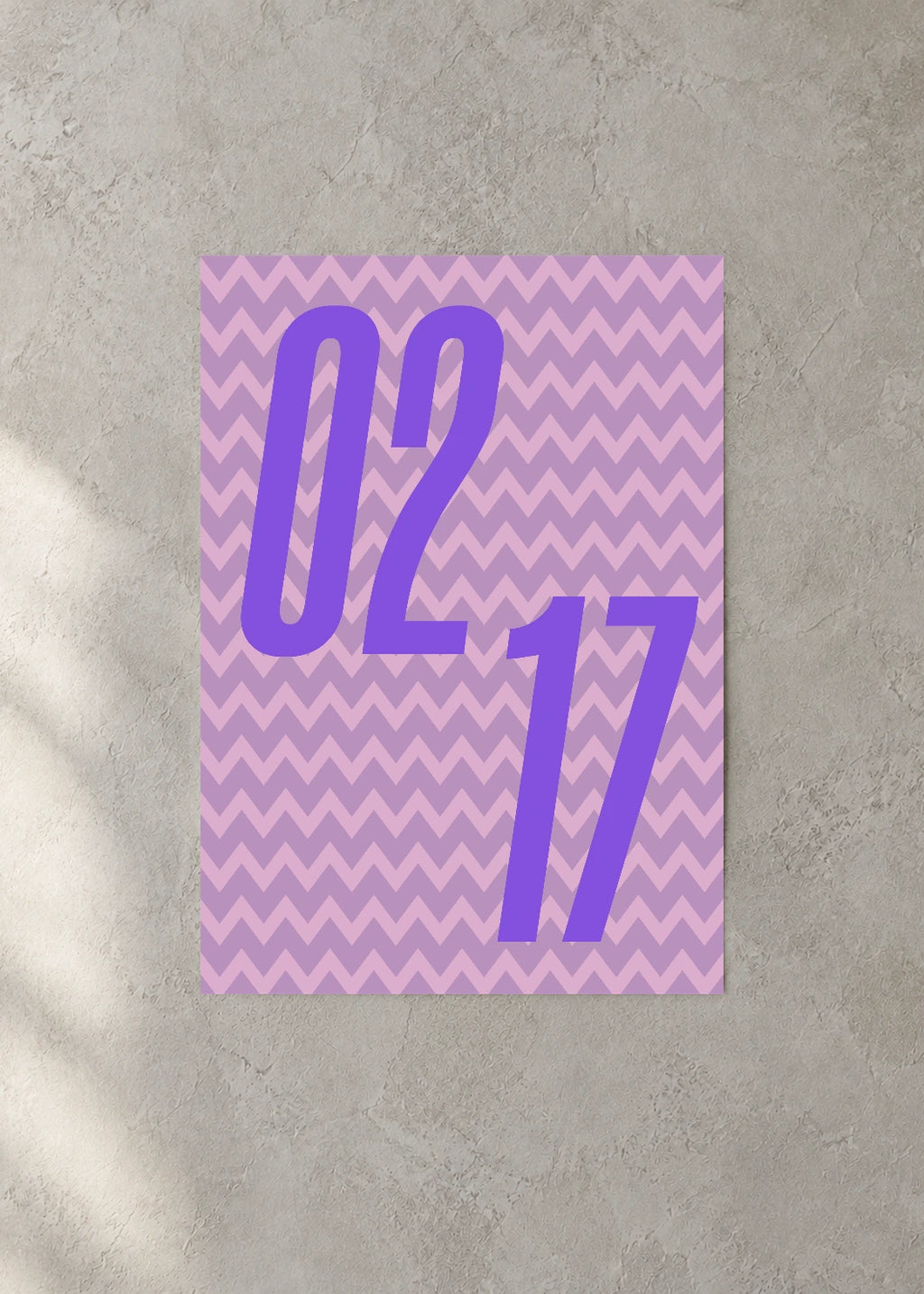 February 17 DAYMARK Poster — Lavender Static — concrete wall