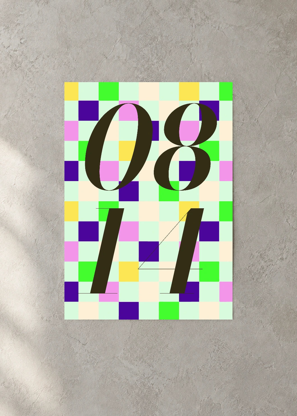 August 14 DAYMARK Poster — Black Mosaic — concrete wall