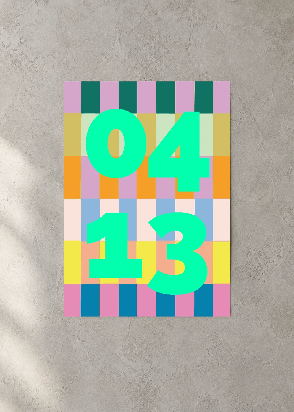 April 13 DAYMARK Poster — Mint Punch — concrete wall