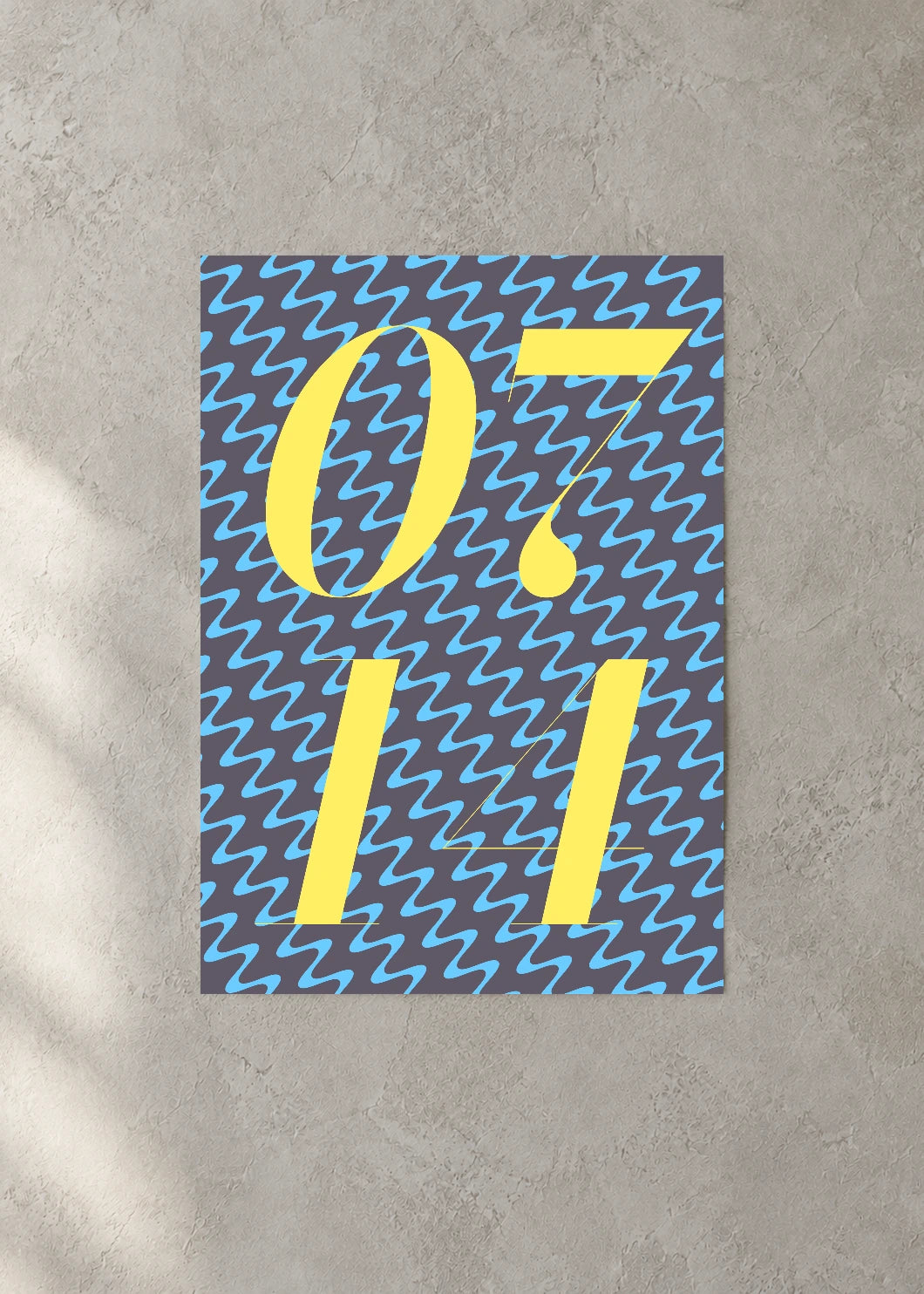 July 14 DAYMARK Poster — Gold Static — concrete wall