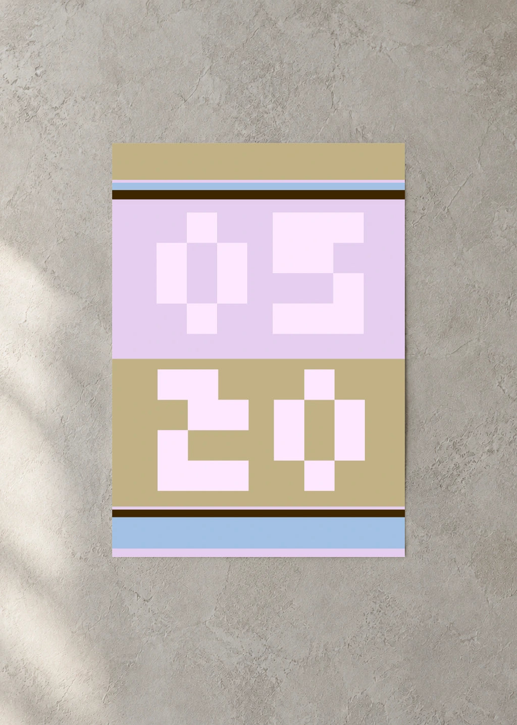 May 20 DAYMARK Poster — Lilac Frame — concrete wall