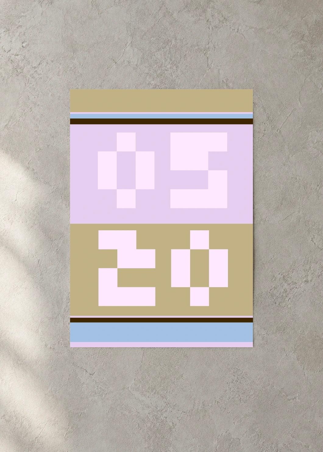 May 20 DAYMARK Poster — Lilac Frame — concrete wall