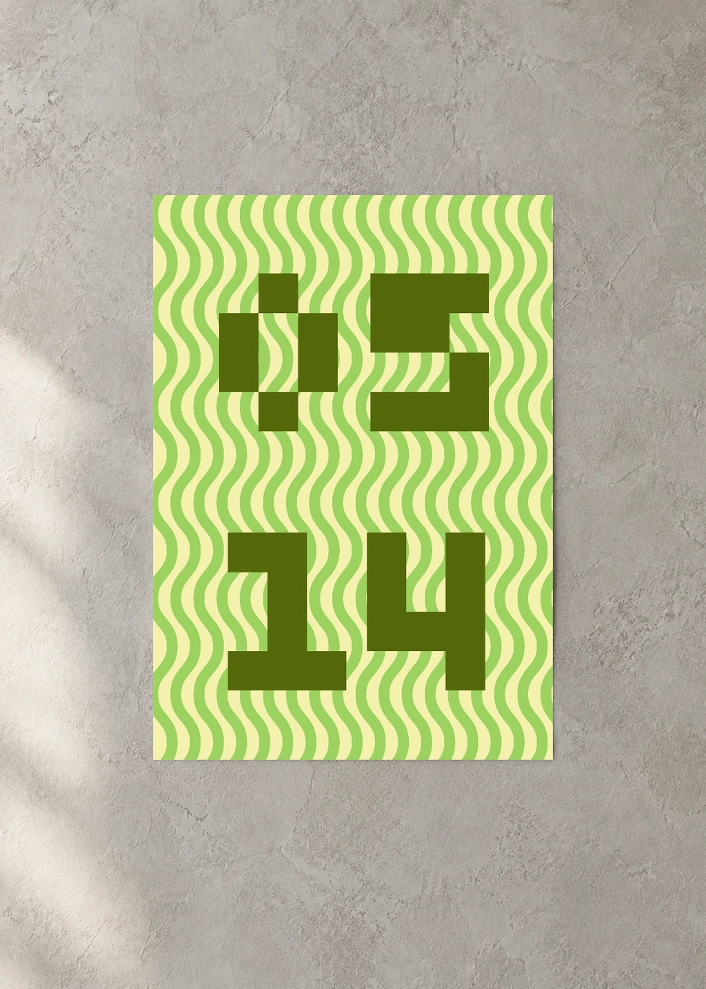 May 14 DAYMARK Poster — Olive Current — concrete wall