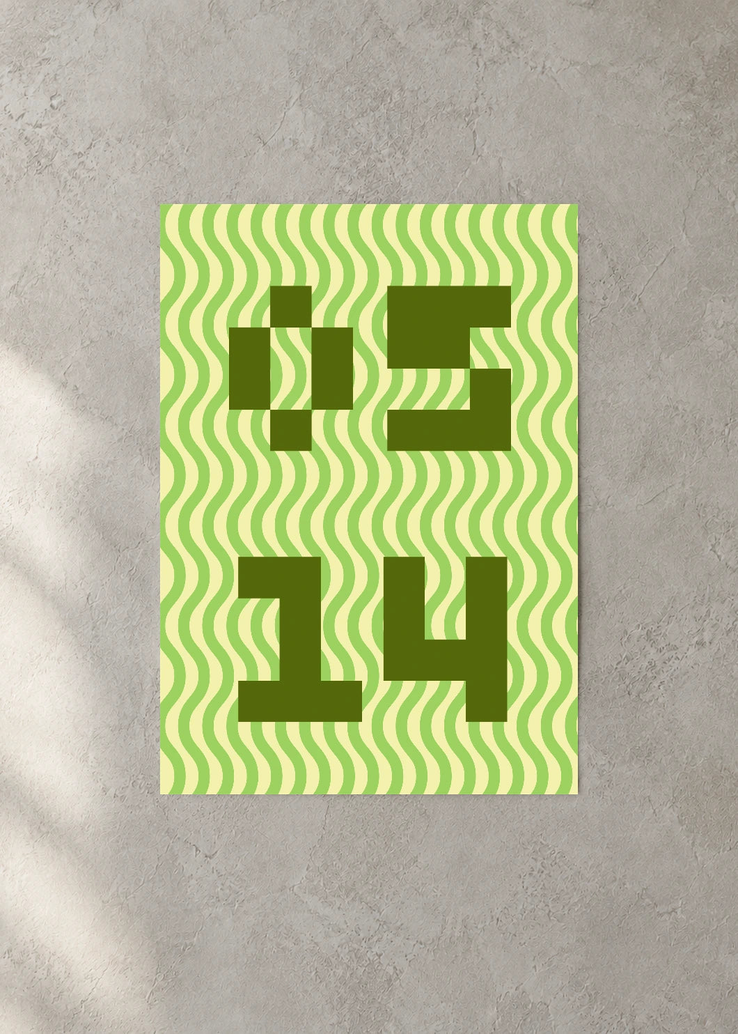 May 14 DAYMARK Poster — Olive Current — concrete wall