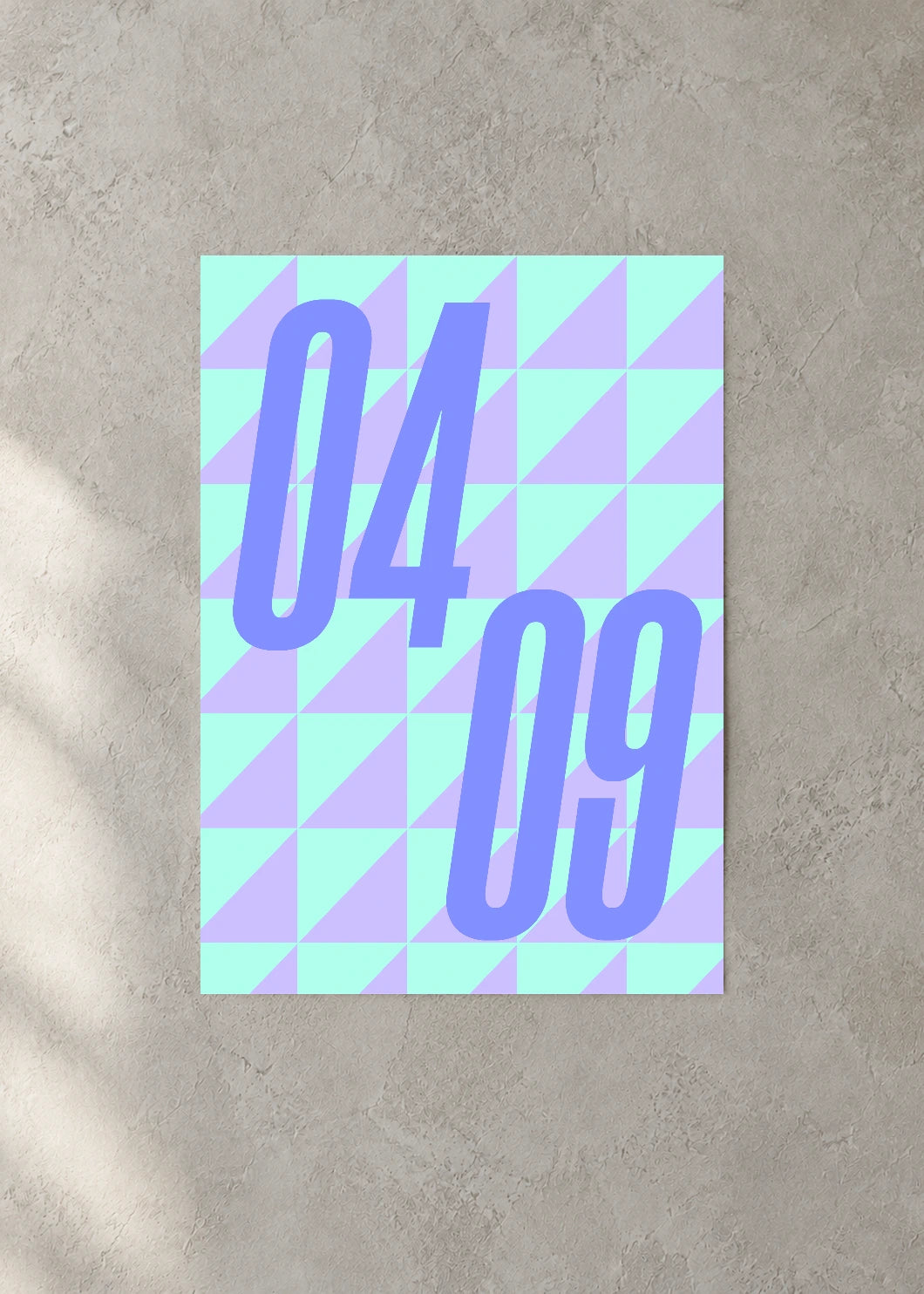 April 9 DAYMARK Poster — Lavender Slant — concrete wall