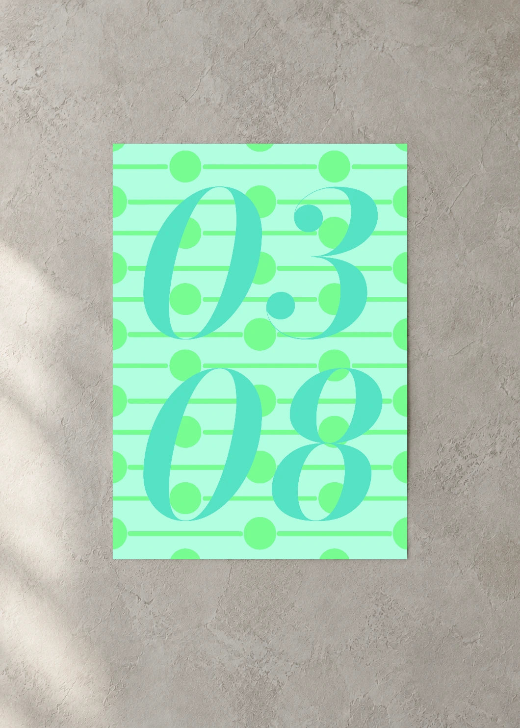 March 8 DAYMARK Poster — Mint Staff — concrete wall