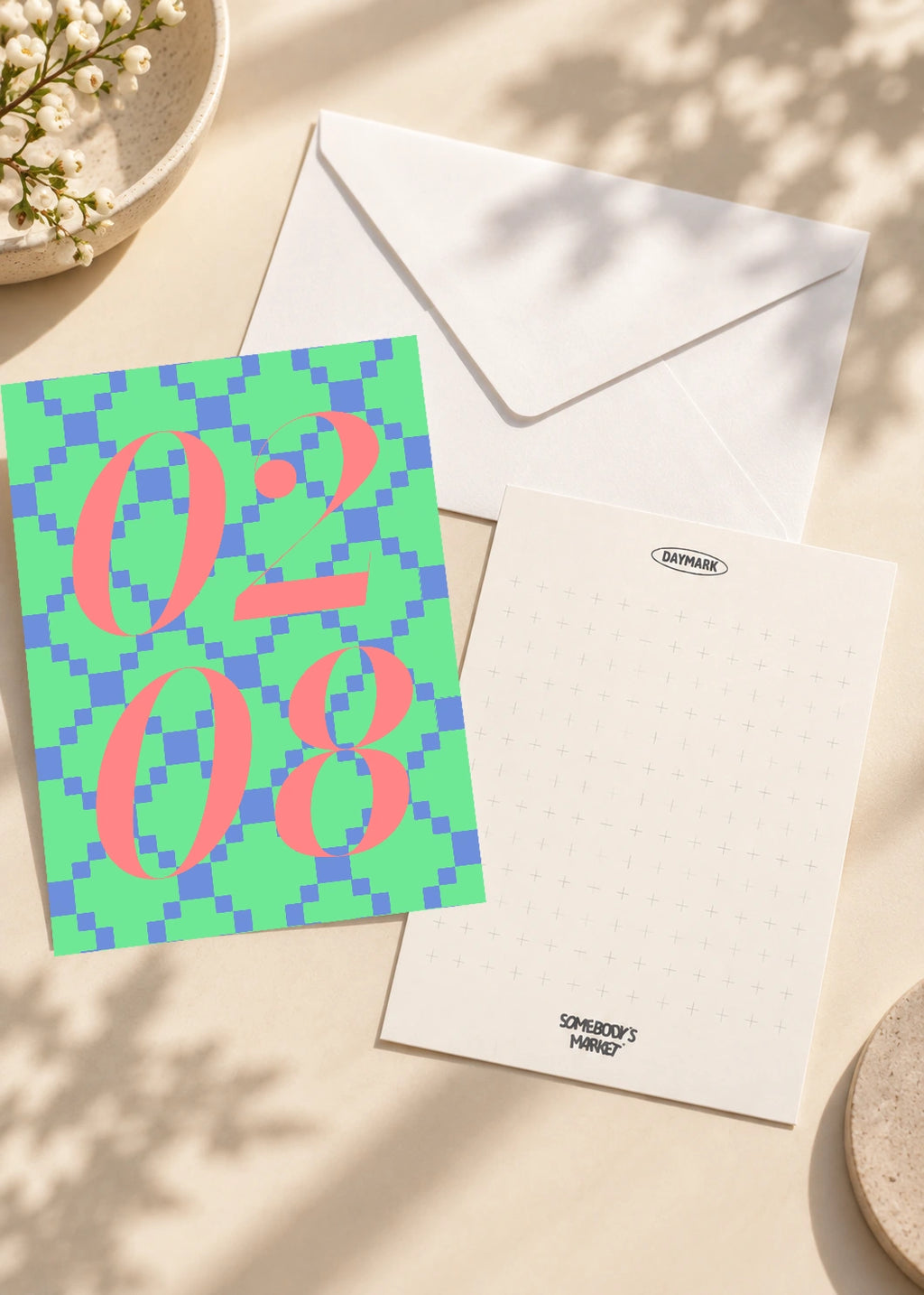 February 8 DAYMARK card — Pixel Bloom — scene 2