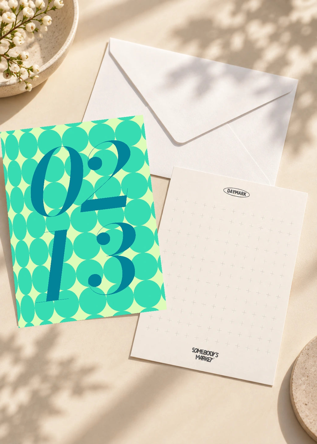 February 13 DAYMARK card — Aqua Drops — scene 2