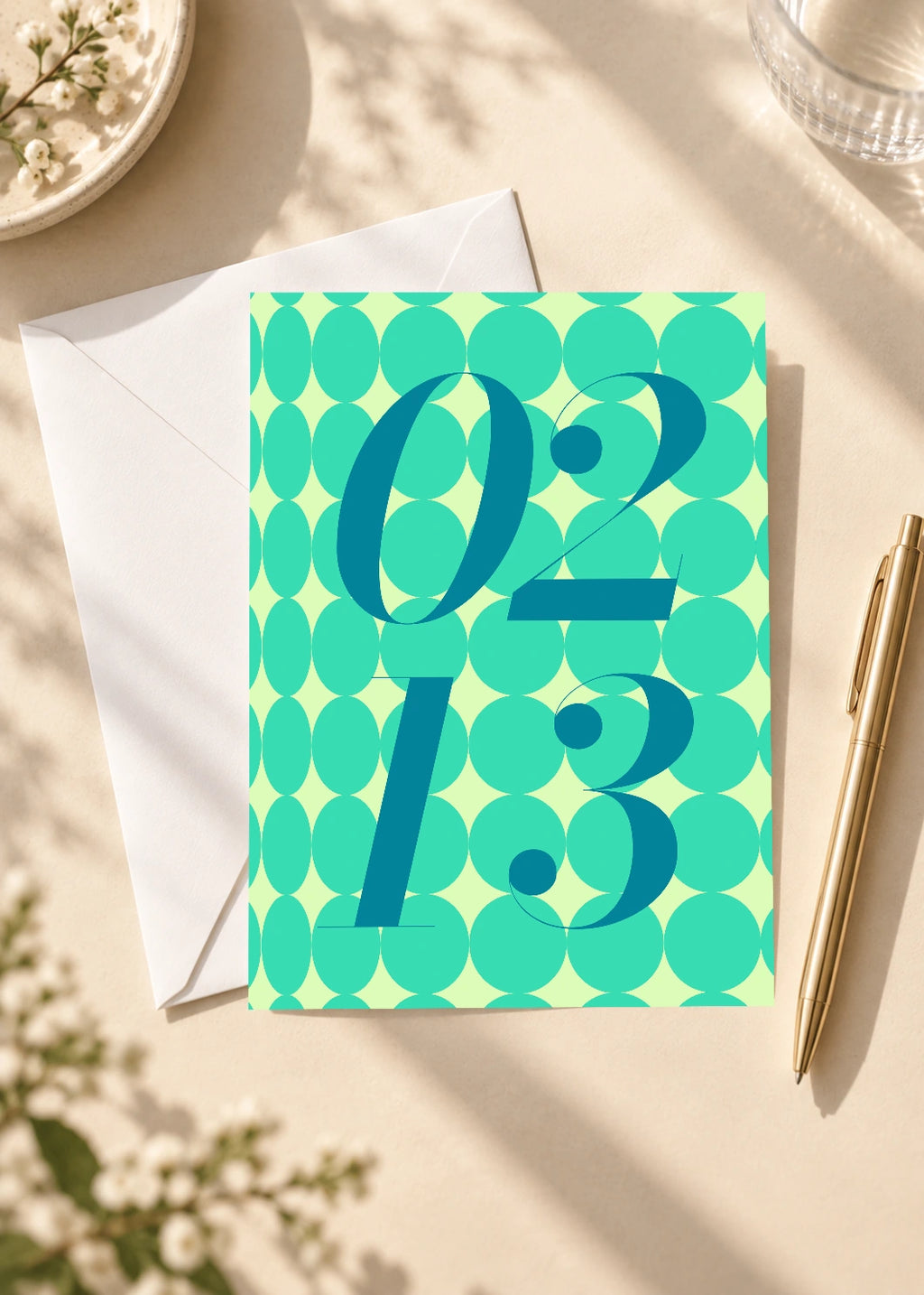 February 13 DAYMARK card — Aqua Drops — scene 4