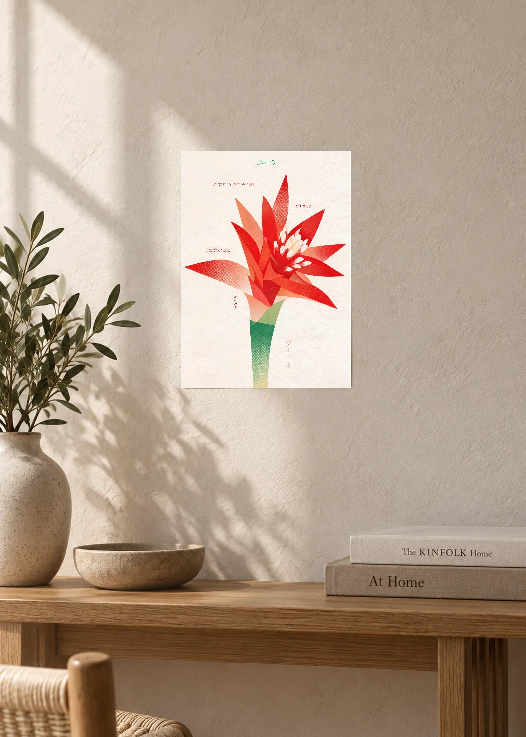 January 18 Birth Flower Poster — Guzmania Bromeliad — furniture